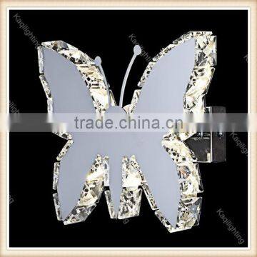 8W butterfly shape modern stainless steel crystal lamp wall mounted washroom/bedroom led wall mirror light                        
                                                Quality Choice
