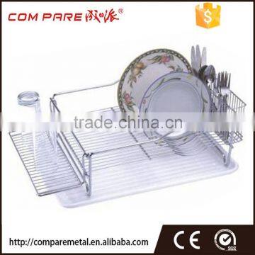 Well design metal chrome plated dish rack