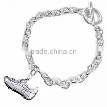 3D Sports Cleat Sneaker Charm, Comes On An Adjustable Silver Tone, Solid Miracle Wire Bracelet photo-3