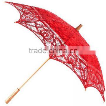 Super quality popular sale auto open red wedding parasol