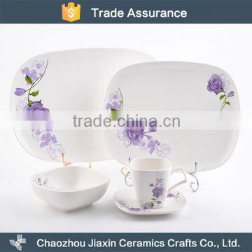 Latest european style flower decal bone china cheap dinnerware sets