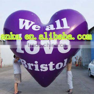 Inflatable heart shaped pvc flying balloons for trade show