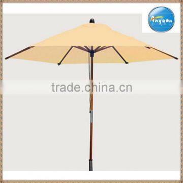 Cream wooden garden umbrella outdoor umbrella Windproof polyester