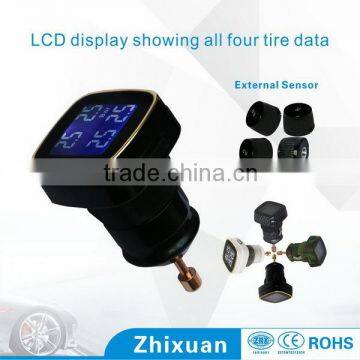 2015 new design wireless tpms tire pressure monitoring system with 4 external sensors