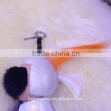 High quality rabbit fur ball keychain