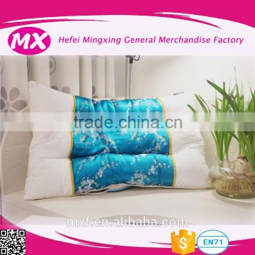 chinese 100% cotton cover with silk white goose down pillow for five-star hotels