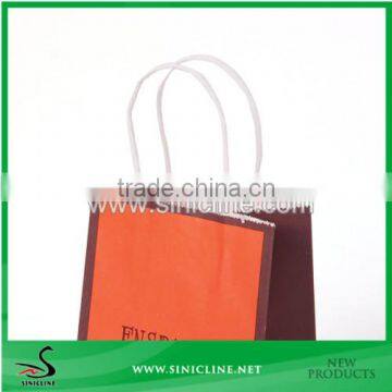 Sinicline Eco-friendly White Kraft Paper Bag For chain store