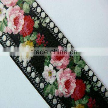 47mm wide printed knitted elastic band,patterned elastic band