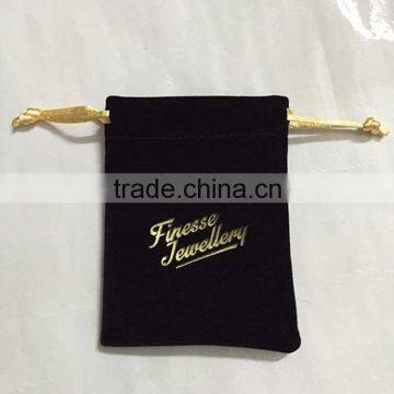 Custom Black Large Lowest Velvet Holiday Gift Bag With Golden Logo/holiday Fabric Gift Bags photo-3