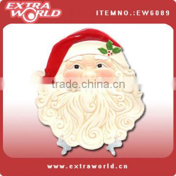 santa painting ceramic christmas plate