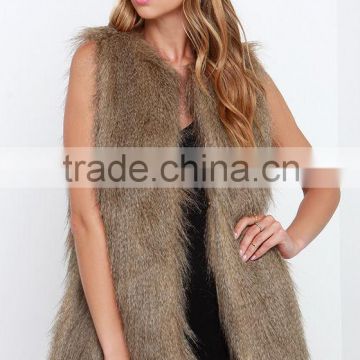 Women Faux Fur vests waistcoats for ladies Coat Outerwear Waistcoat