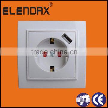 Electrical wall socket EU USB schuko socket (F8010U)