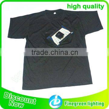 Wireless Sound Activated el Flashing t Shirt With Hook and Loop photo-3