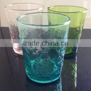 drinking glass cup with flower design glass cup printing machine glass cup holder