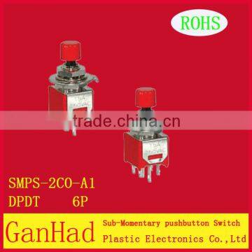 spdt 6 pin mini toggle switch&sub-monentary pushbutton switch