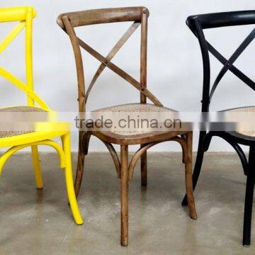 Best Seller Rattan Birch Wood X Cross Back Dining Chair/rattan seat cross back chair wooden chair /Cross back chair                        
                                                Quality Choice