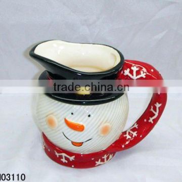 Christmas snowman ceramic milk jug