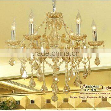 2013 Popular Contemporary Cognac Glass Crystal Chandelier Restaurant Decoration MD8260 L6 D760mm H600mm