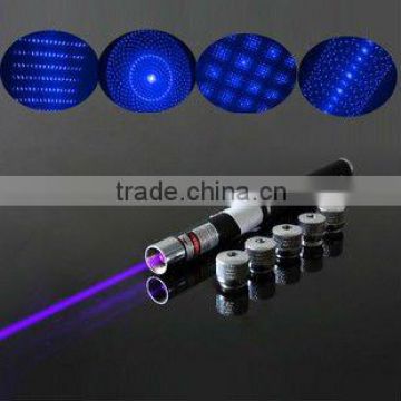 5mw-100 mw purple laser pointer/violet-blue laser pointer with 5 patterns HOT SALE