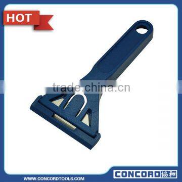 Window cleaner with blade cover, plastic handle