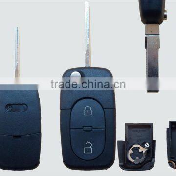 Uncut Folding 2 Boottons Keyless Entry Remote Flip Folding Car Key Shell For AudiA4 A6 A8 Key Shell