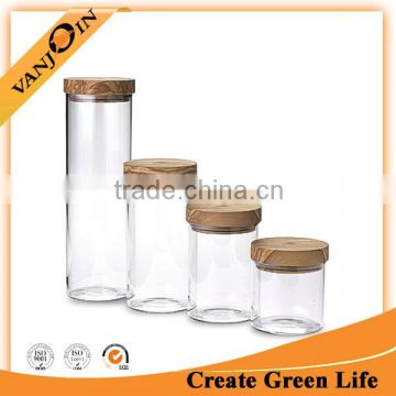 Round Staighted Glass Jar with Lids