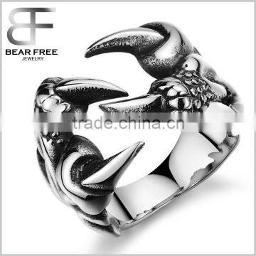 Mens Stainless Steel Ring Gothic Wolf Dragon Scorpion Claw Tribal Punk Biker Polished Silver