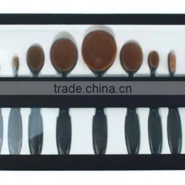 10 PCS Oval Makeup Brushes Set Synthetic Hair Professional / Full Coverage Plastic Face / Eye / Lip MAKE-UP FOR YOU 10 PCS O photo-2