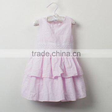 new style Yarn Dyed fancy dresses for baby girl graduate