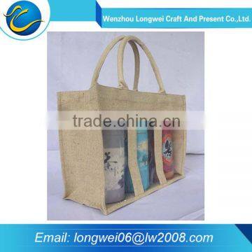 Natural color promotional wholesale jute tree bag