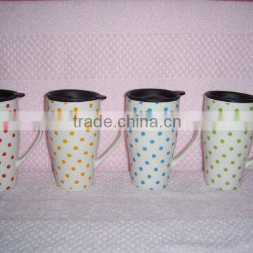 Dot design New Bone China coffee travel mug