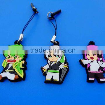 silicone custom design mobile phone straps pendants