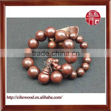 Unisex Buddhist Wood Bracelet, Wood Charm Bracelet, Wood Beads Charm 15mm and 20mm photo-2