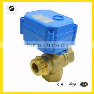 mini 3 way brass electric solenoid ball valve for heating system