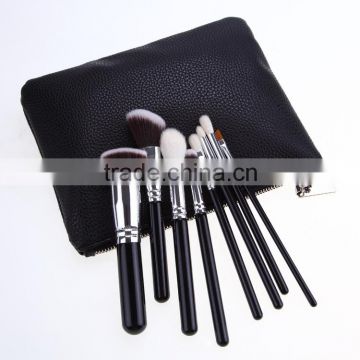 upscale black and silver 8pcs makeup brush sets with zipper bag                        
                                                                                Supplier's Choice