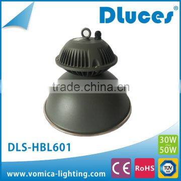 factory price 50 watts LED die cast aluminum and tempered glass led high bay light