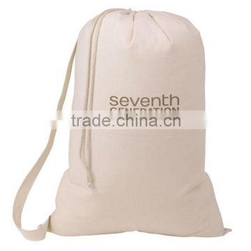 Heavy Duty Canvas Lanudry Day drawcord bag With long handles