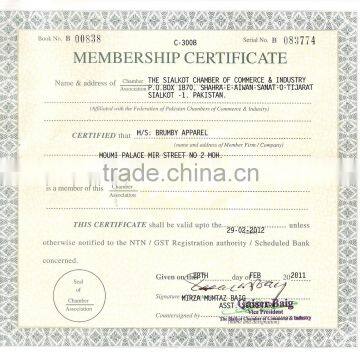 Membership Certificate