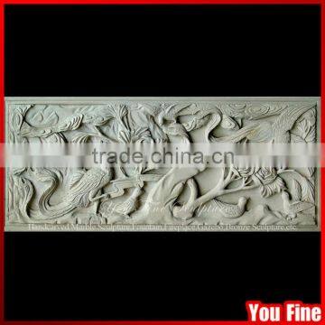 Natural Marble Flower Bas Relief