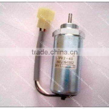 Genuine HITACHI 8972091152 (24v) Flameout solenoid valve for 4LE2 engine for SK75-8 excavator