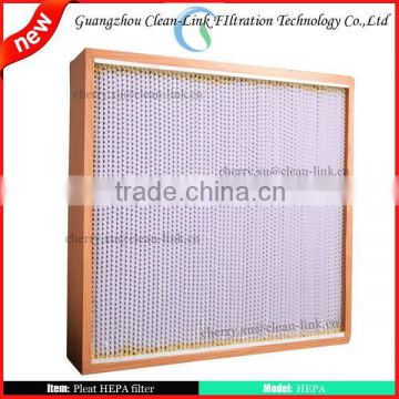 pleated Hepa filter for HVAC industry filter with aluminum frame