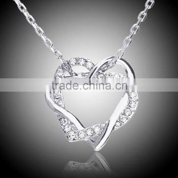 artificial gold name initial long chain imitation heart necklace