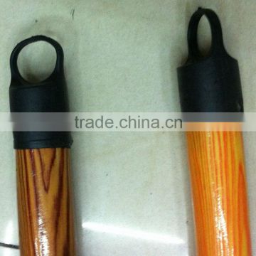 Color cap PVC coated wooden broom handle for wholesale