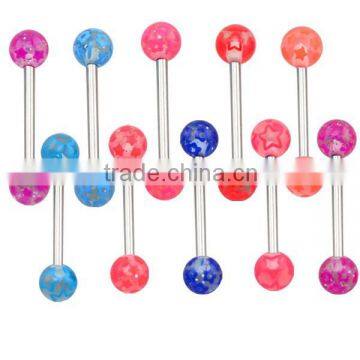 TR01055 resin fashion tongue piercing ring , plastic tongue ring jewelry