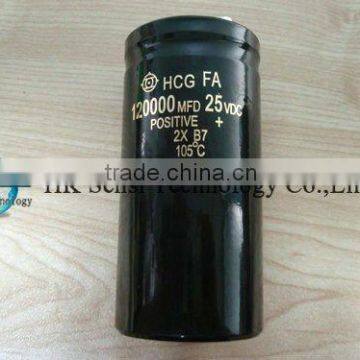 HCGFA 120000MFD 25VDC Hitachi Aluminum Electrolytic Capacitor