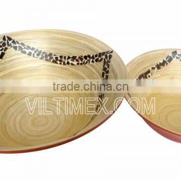 Natural hand made bamboo with coconut salad bowl