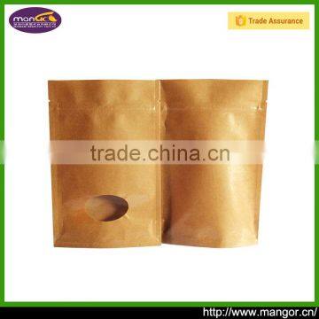 Colorful printing food package kraft paper bag with clear window