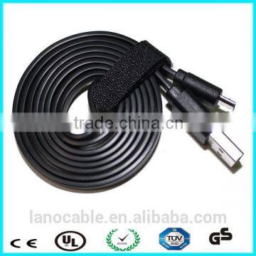 Custom mobile phone black micro usb flat data cable