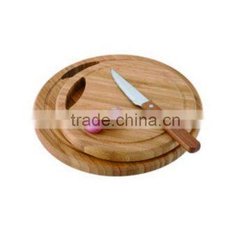 Round bamboo kitchenware untensil with handle