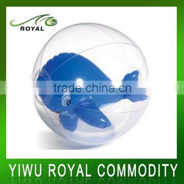 Lovely Dophin Inside Clear Beach Small PVC Inflatable Ball